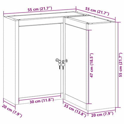 Tool Cabinet with Shelf Black and Grey 55 x 55 x 55 cm