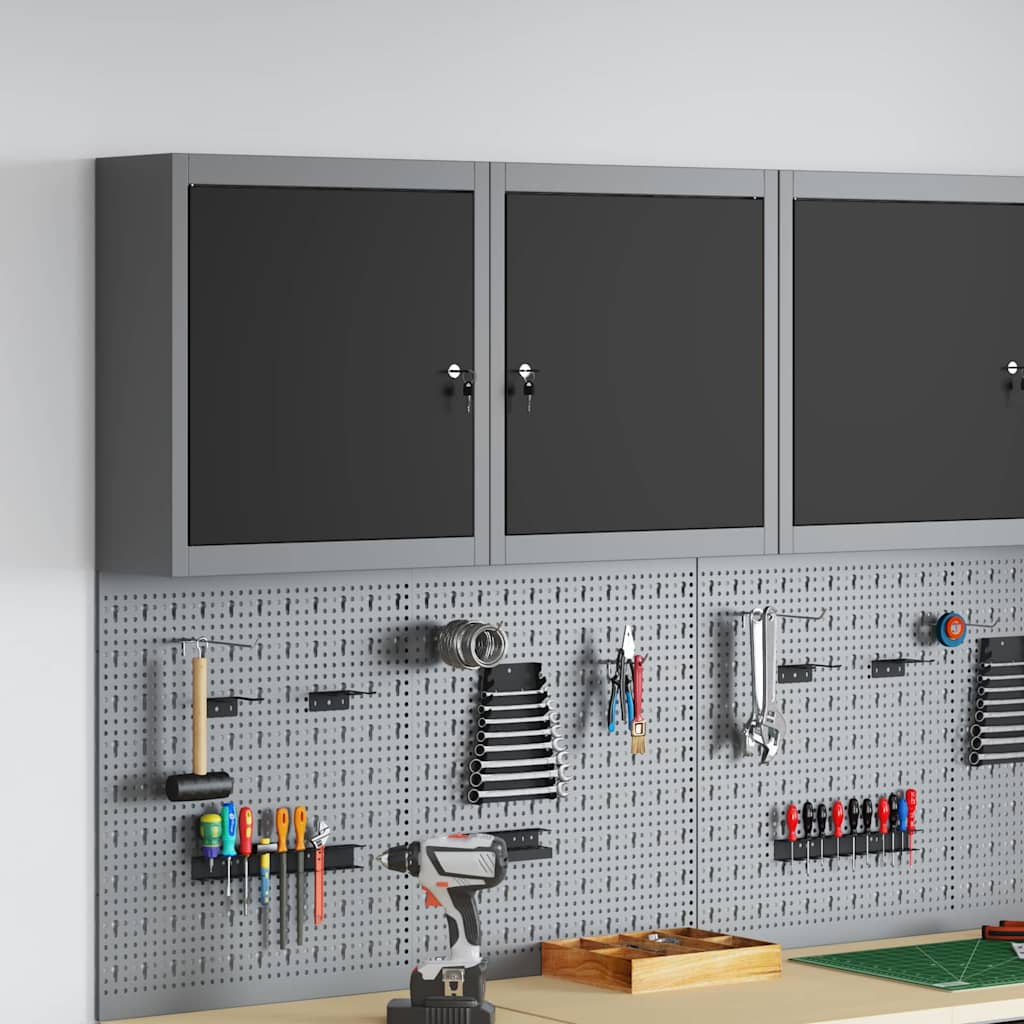 Tool Cabinet with Shelf Black and Grey 50 x 20 x 55 cm
