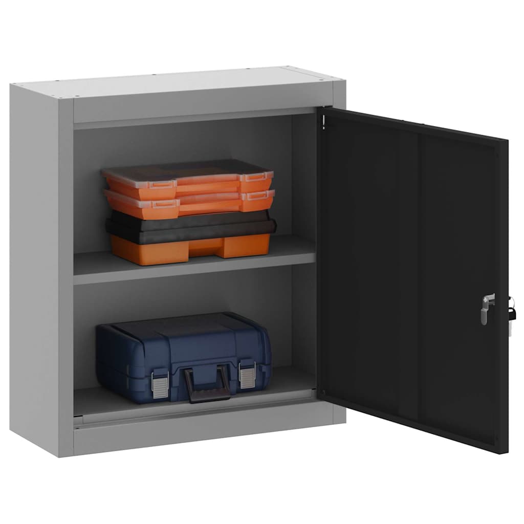 Tool Cabinet with Shelf Black and Grey 50 x 20 x 55 cm