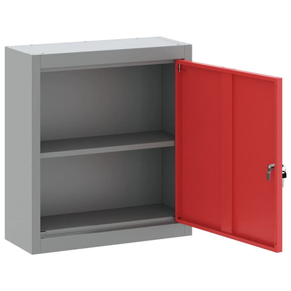 Tool Cabinet with Shelf with Lock Red and Grey 50 x 20 x 55 cm