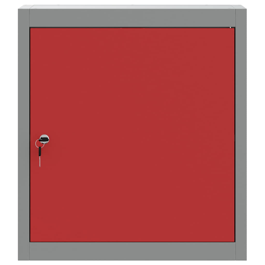 Tool Cabinet with Shelf with Lock Red and Grey 50 x 20 x 55 cm