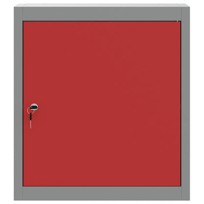 Tool Cabinet with Shelf with Lock Red and Grey 50 x 20 x 55 cm