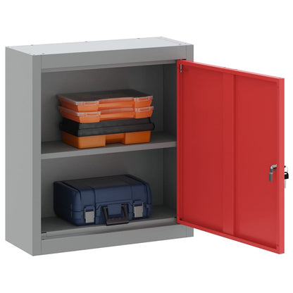 Tool Cabinet with Shelf with Lock Red and Grey 50 x 20 x 55 cm