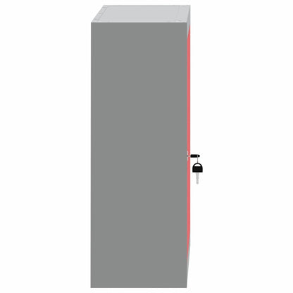 Tool Cabinet with Shelf with Lock Red and Grey 50 x 20 x 55 cm