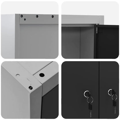 Tool Cabinet with Shelf Black and Grey 100 x 20 x 55 cm