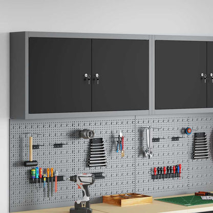 Tool Cabinet with Shelf Black and Grey 100 x 20 x 55 cm