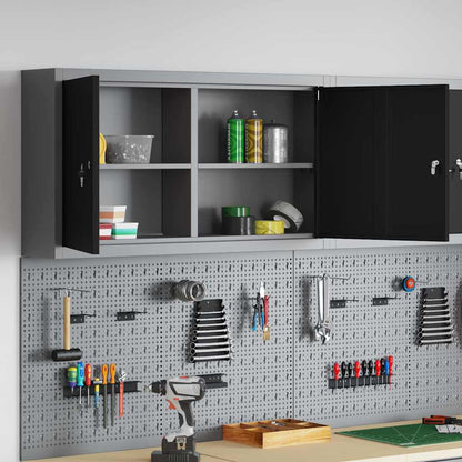 Tool Cabinet with Shelf Black and Grey 100 x 20 x 55 cm