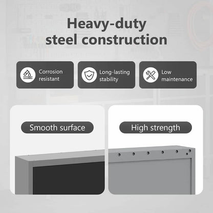 Tool Cabinet with Shelf Black and Grey 100 x 20 x 55 cm