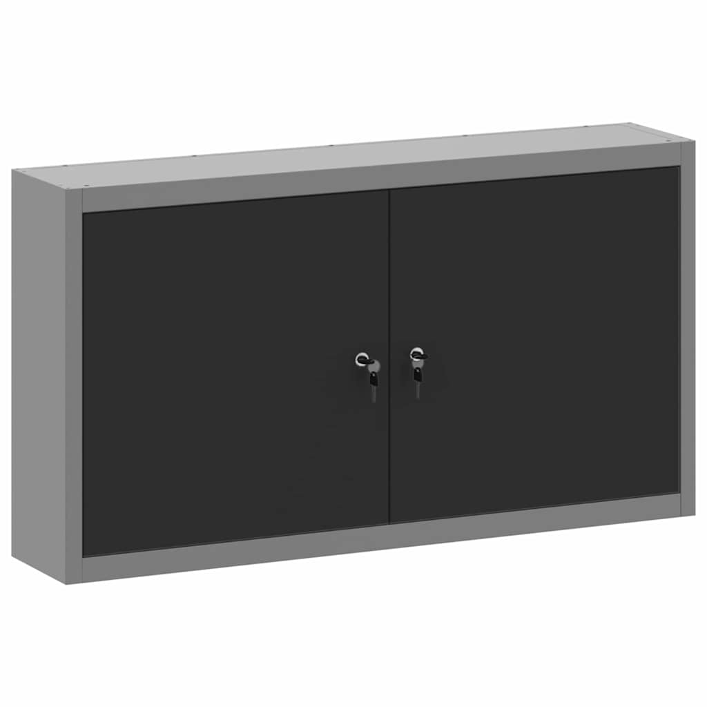 Tool Cabinet with Shelf Black and Grey 100 x 20 x 55 cm