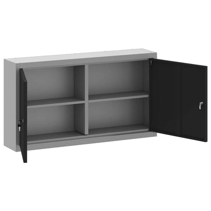 Tool Cabinet with Shelf Black and Grey 100 x 20 x 55 cm