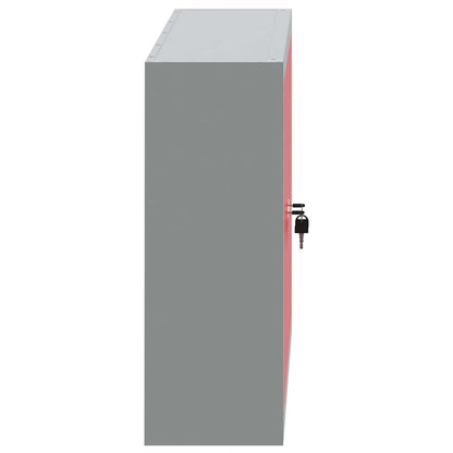 Tool Cabinet with Shelf with Lock Red and Grey 100 x 20 x 55 cm