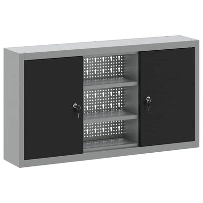 Tool Cabinet with Shelf Black and Grey 100 x 20 x 55 cm