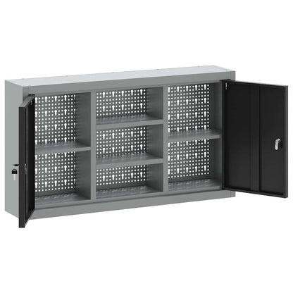 Tool Cabinet with Shelf Black and Grey 100 x 20 x 55 cm