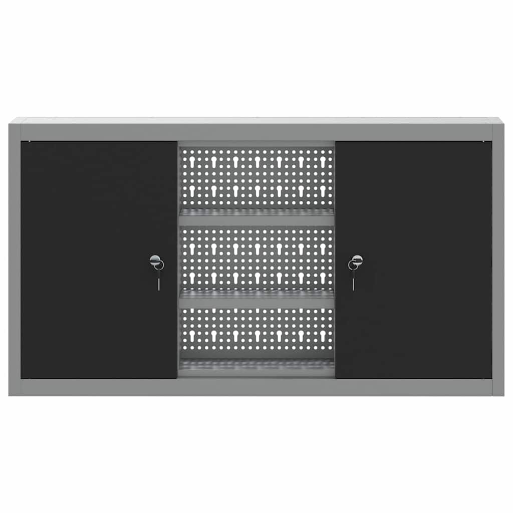 Tool Cabinet with Shelf Black and Grey 100 x 20 x 55 cm