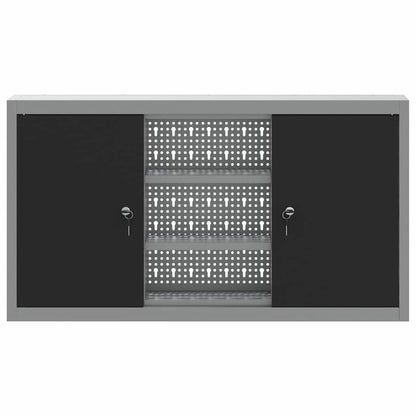 Tool Cabinet with Shelf Black and Grey 100 x 20 x 55 cm