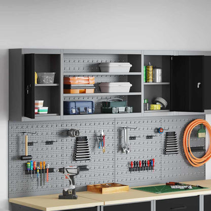 Tool Cabinet with Shelf Black and Grey 150 x 20 x 55 cm