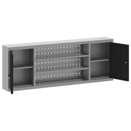 Tool Cabinet with Shelf Black and Grey 150 x 20 x 55 cm