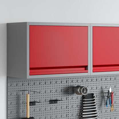 Tool Cabinet with Storage Red and Grey 50 x 25 x 35 cm