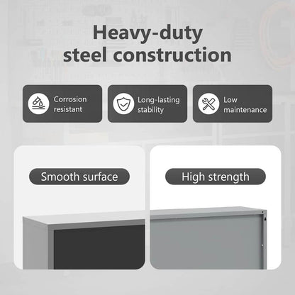 Tool Cabinet with Storage Black and Grey 100 x 25 x 35 cm