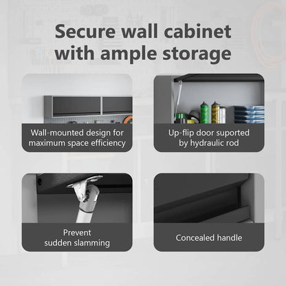 Tool Cabinet with Storage Black and Grey 100 x 25 x 35 cm
