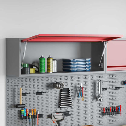 Tool Cabinet with Storage Red and Grey 100 x 25 x 35 cm