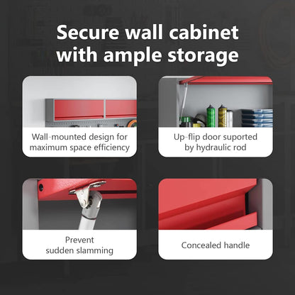 Tool Cabinet with Storage Red and Grey 100 x 25 x 35 cm