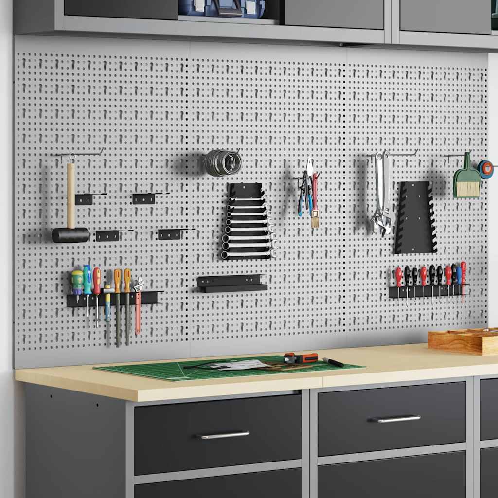 Tool Wall Panel 3 pcs Grey 150 x 1 x 80 cm Steel