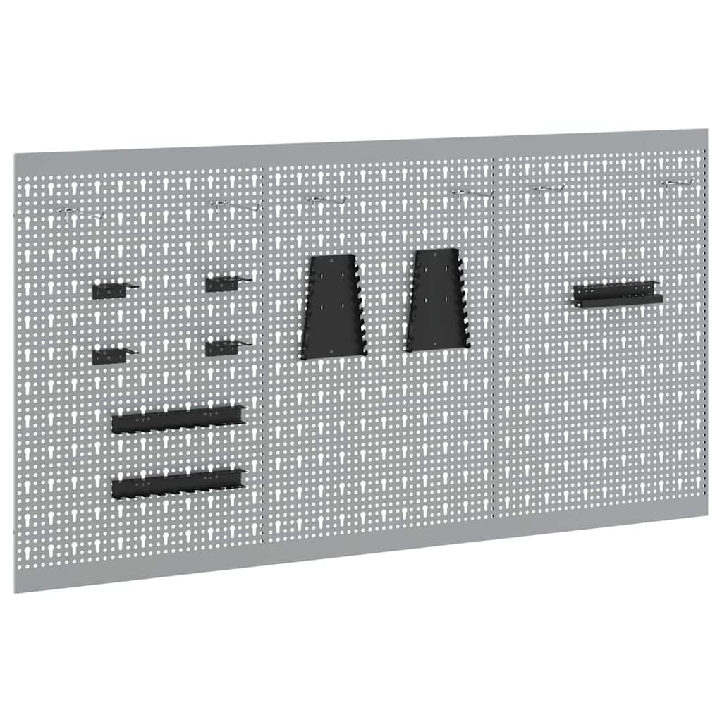 Tool Wall Panel 3 pcs Grey 150 x 1 x 80 cm Steel