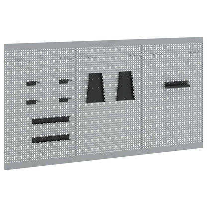 Tool Wall Panel 3 pcs Grey 150 x 1 x 80 cm Steel