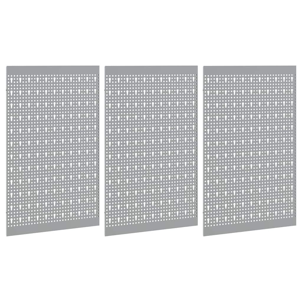 Tool Wall Panel 3 pcs Grey 150 x 1 x 80 cm Steel