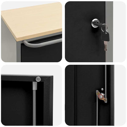 Workshop Bench with Shelf Black and Grey 75 x 45 x 85 cm