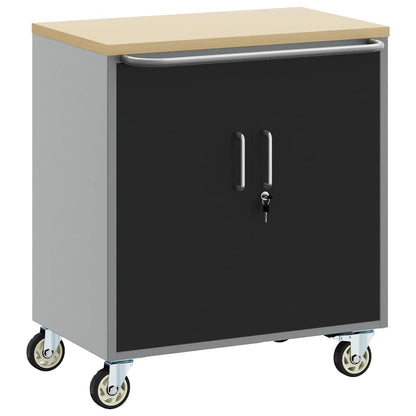 Workshop Bench with Shelf Black and Grey 75 x 45 x 85 cm