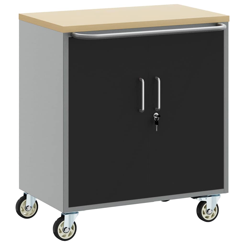 Trolley Rolling Workbench Black and Grey 75 x 45 x 85 cm