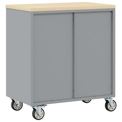 Trolley Rolling Workbench Black and Grey 75 x 45 x 85 cm