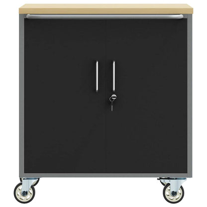 Workshop Bench with Shelf Black and Grey 75 x 45 x 85 cm