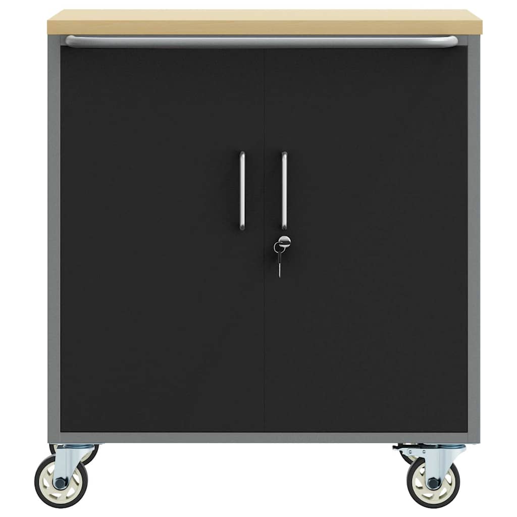 Trolley Rolling Workbench Black and Grey 75 x 45 x 85 cm