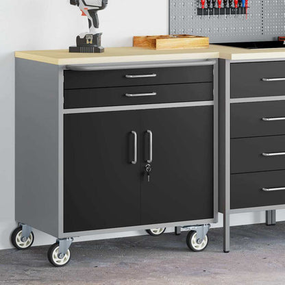 Workshop Bench with Drawer Black and Grey 75 x 45 x 85 cm
