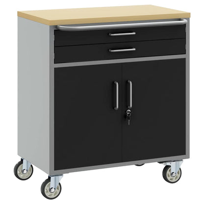 Workshop Bench with Drawer Black and Grey 75 x 45 x 85 cm