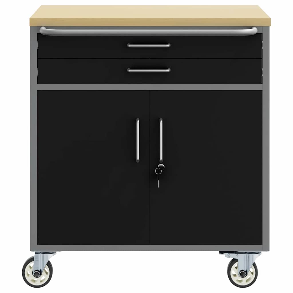 Trolley Rolling Workbench Black and Grey 75 x 45 x 85 cm