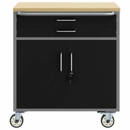 Trolley Rolling Workbench Black and Grey 75 x 45 x 85 cm