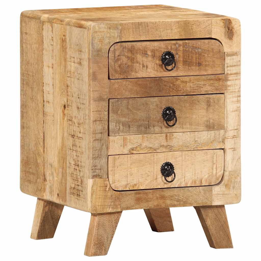 Bedside Cabinet 2 pcs 37x32x50 cm Solid Wood Rough Mango