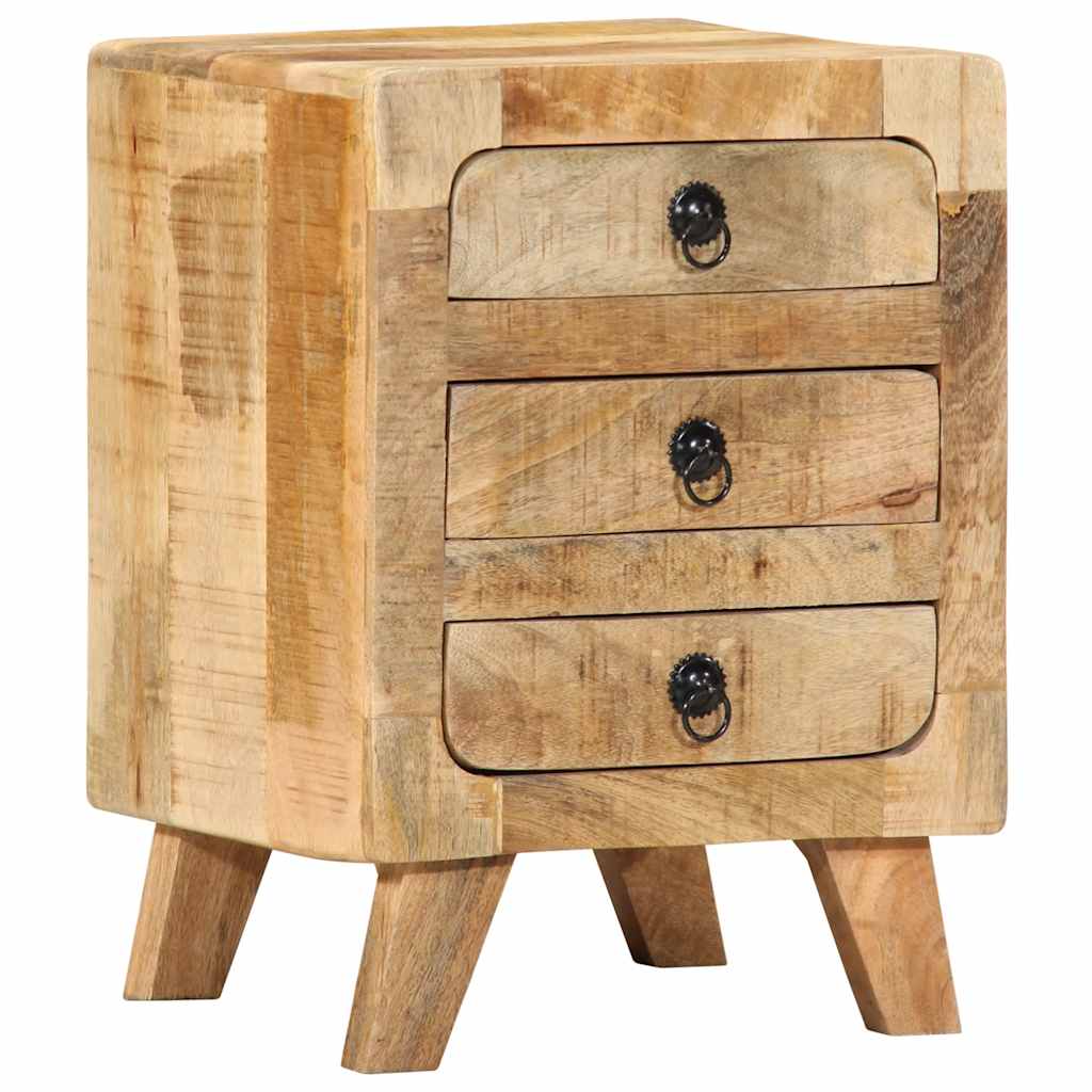 Bedside Cabinet 2 pcs 37x32x50 cm Solid Wood Rough Mango
