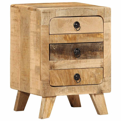Bedside Cabinet 2 pcs 37x32x50 cm Solid Wood Rough Mango