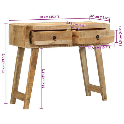 Console Table 90x32x75 cm Solid Wood Rough Mango