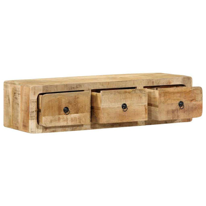 Wall-mounted TV Cabinet 100x32x25 cm Solid Wood Rough Mango