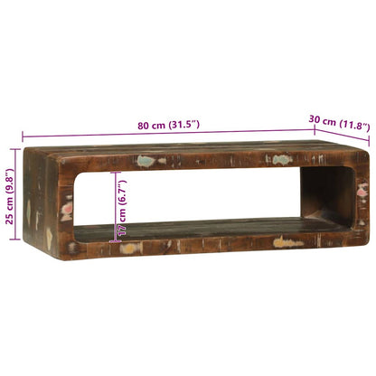 TV Cabinet Multicolour 80 x 30 x 25 cm Solid Reclaim wood