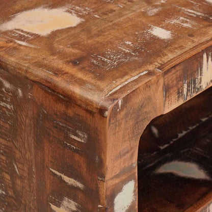 End Table with Shelf Brown 40 x 32 x 46 cm Solid Reclaim Wood
