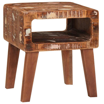 End Table with Shelf Brown 40 x 32 x 46 cm Solid Reclaim Wood