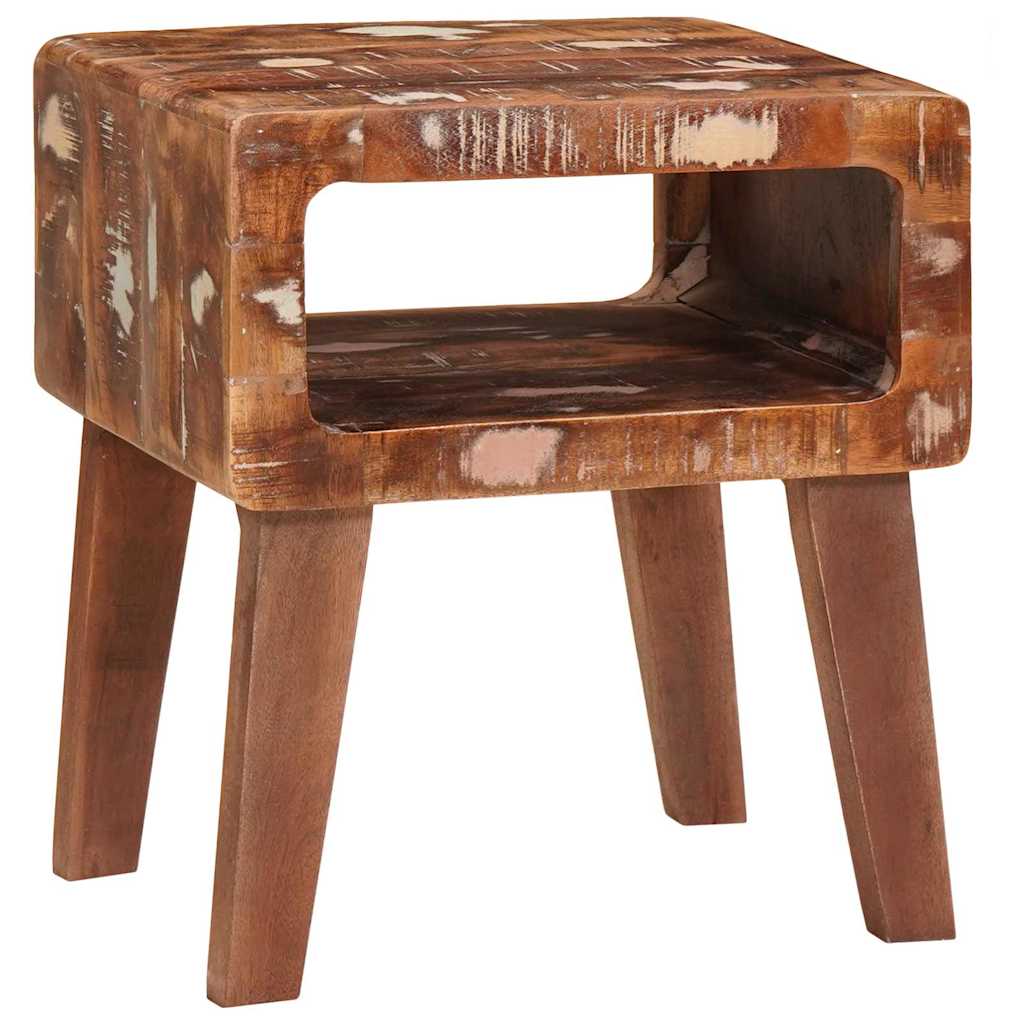 End Table with Shelf Brown 40 x 32 x 46 cm Solid Reclaim Wood