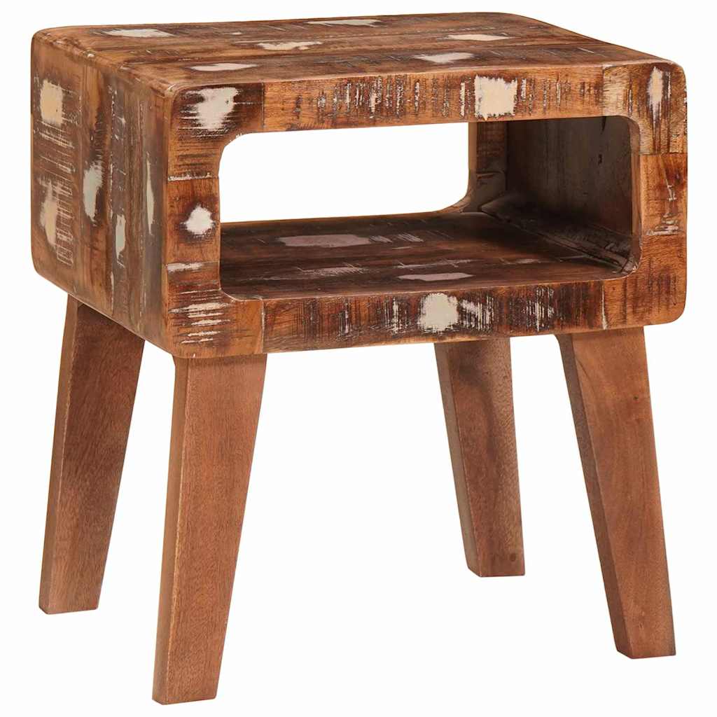 End Table with Shelf Brown 40 x 32 x 46 cm Solid Reclaim Wood